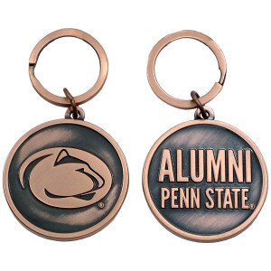 copper keychain with Alumni Penn State on one side, Penn State Athletic Logo on other